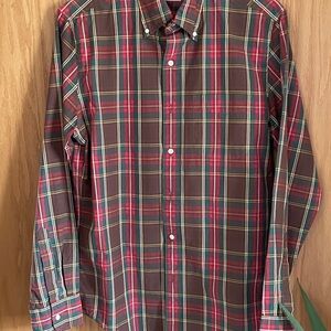Men’s J. Crew Classic Fit Plaid Button-Down Shirt - Red & Brown